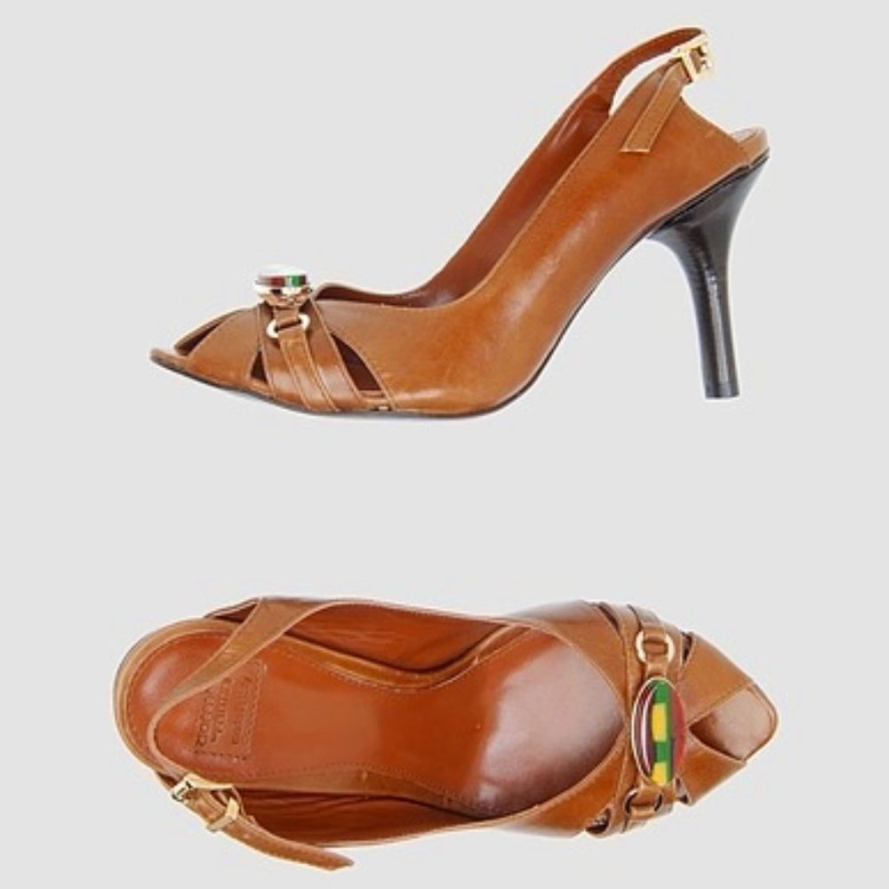 NIB $275 Goffredo Fantini  Italy leather slingbacks. IT 40.5‎ US 9.5